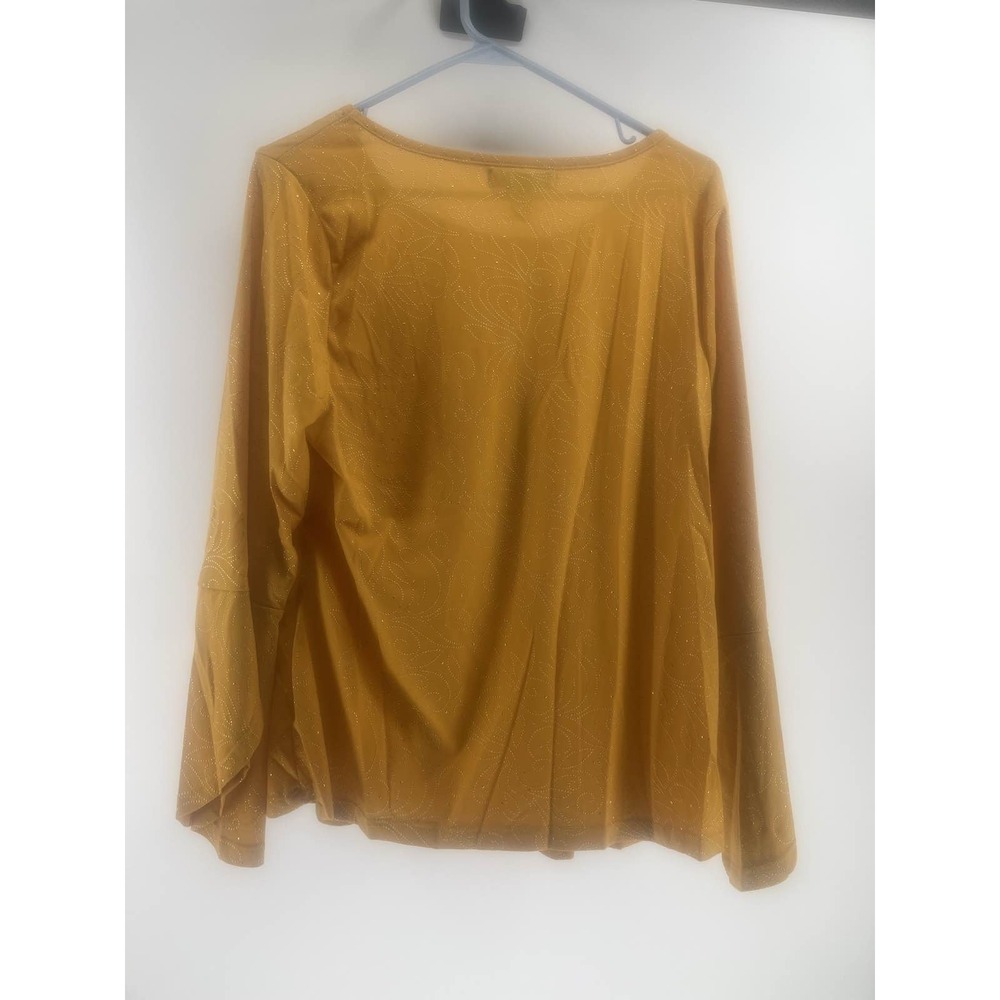 By Design Gold Glitter Sparkle Long Sleeve Top Plus Size L - Picture 4 of 4